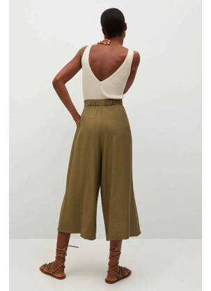 Pantalon trei sferturi verde MANGO femeie