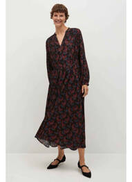 Rochie lungă negru MANGO femeie