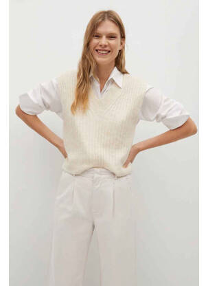 Pantalon evazat bej MANGO femeie