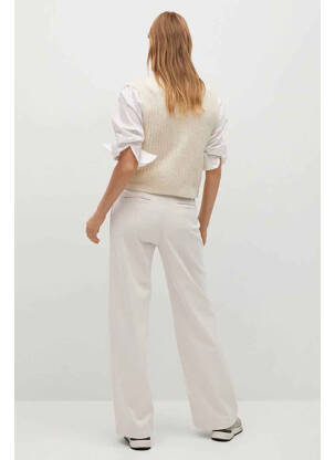 Pantalon evazat bej MANGO femeie