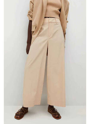 Pantalon drept bej MANGO femeie