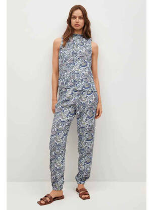 Pantalon drept albastru MANGO femeie