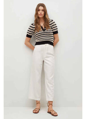 Pantalon drept alb MANGO femeie