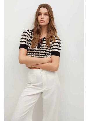 Pantalon drept alb MANGO femeie