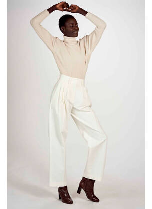 Pantalon drept bej ASTRID BLACK LABEL femeie