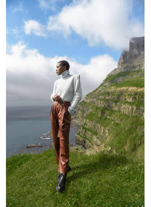 Pantalon evazat maro ASTRID BLACK LABEL femeie