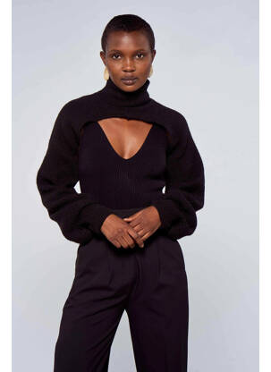 Pulover cu guler înalt negru ASTRID BLACK LABEL femeie