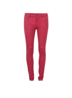 Blugi cu croială slim roșu VILA femeie