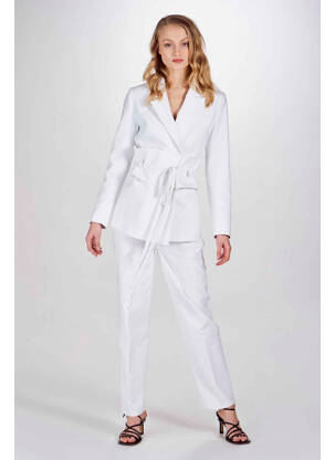 Pantalon drept alb DEUX. BY ELINE DE MUNCK femeie
