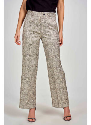 Pantalon drept bej DEUX. BY ELINE DE MUNCK femeie