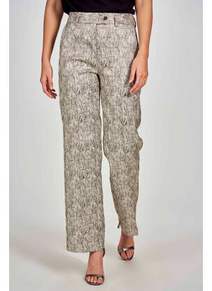Pantalon drept bej DEUX. BY ELINE DE MUNCK femeie