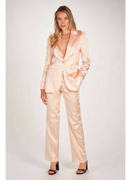 Pantalon drept roz FOUDRE BY AURELIE VAN DAELEN femeie