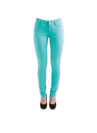 Pantalon slim verde PIECES femeie