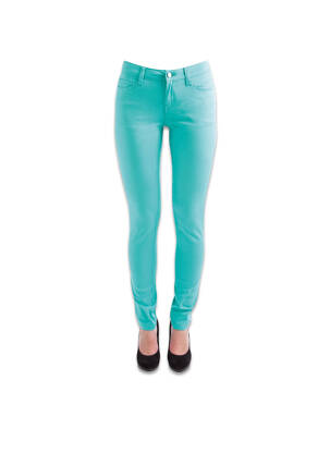 Pantalon slim verde PIECES femeie