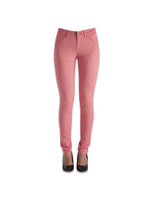Pantalon slim roz PIECES femeie