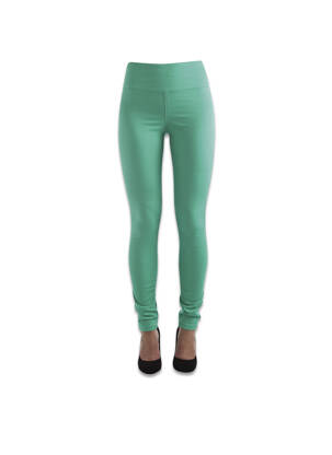 Pantalon slim verde PIECES femeie