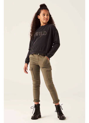 Pantalon cargo verde GARCIA fată