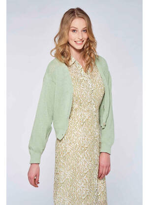 Vestă cu mâneci lungi verde BELLITA femeie