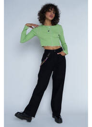 Blugi cu croială dreaptă negru DAISY STREET femme