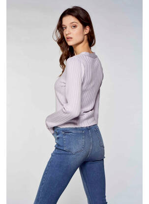 Vestă cu mâneci lungi violet OGL femeie