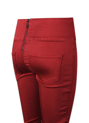 Pantalon slim roz PIECES femeie