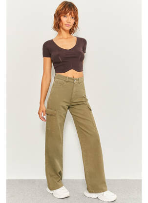 Pantalon cargo verde TALLY WEIJL femeie