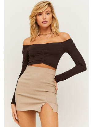 Fustă scurtă bej TALLY WEIJL femeie