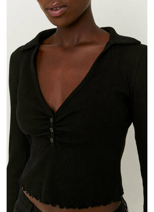 Polo negru TALLY WEIJL femeie