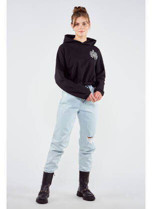 Hanorac cu glugă negru TOURIST LEMC femeie