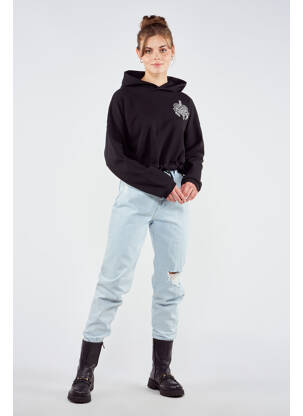 Hanorac cu glugă negru TOURIST LEMC femeie