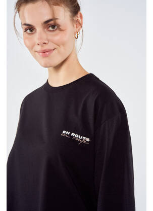 Tricou negru TOURIST LEMC femeie