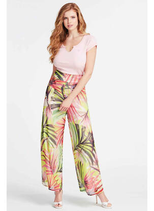 Pantalon evazat galben GUESS femeie