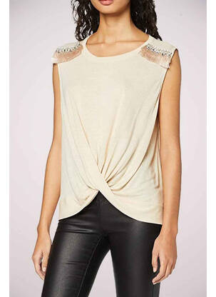 Tricou bej GUESS femeie