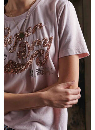 Tricou roz SUPERDRY femeie