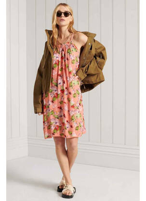 Rochie scurtă roz SUPERDRY femeie