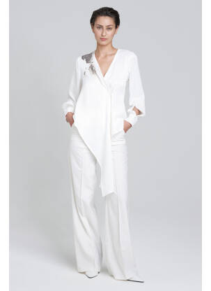 Pantalon drept alb YOUNG DESIGNERS femeie