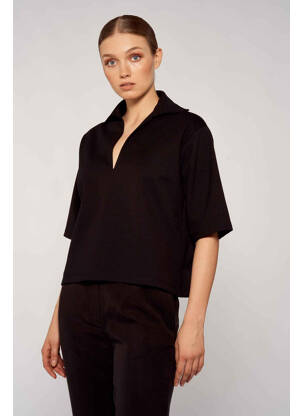Polo negru YUGEN femeie