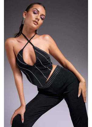 Top negru MOTEL femeie