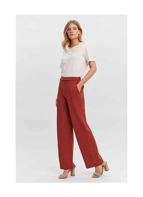 Pantalon larg roșu VERO MODA femme
