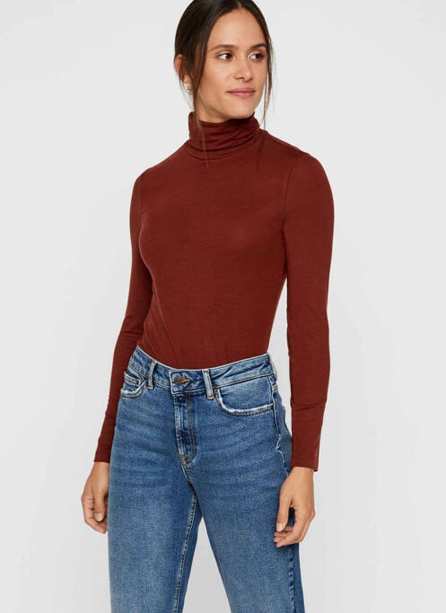 Pulover cu guler înalt maro VERO MODA femeie