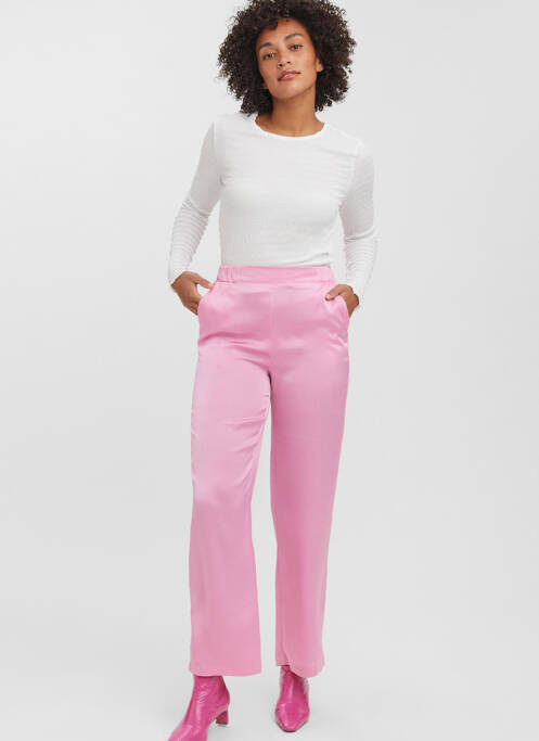 Pantalon drept roz VERO MODA femeie