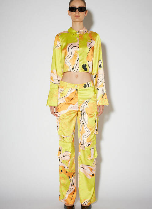 Pantalon chino galben SOMETHING NEW femeie