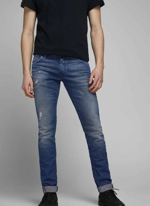 Blugi cu croială slim albastru JACK & JONES bărbat