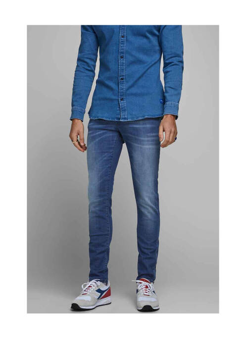 Blugi cu croială slim albastru JACK & JONES bărbat