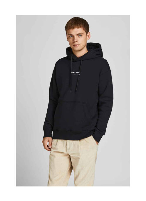 Hanorac cu glugă negru JACK & JONES bărbat