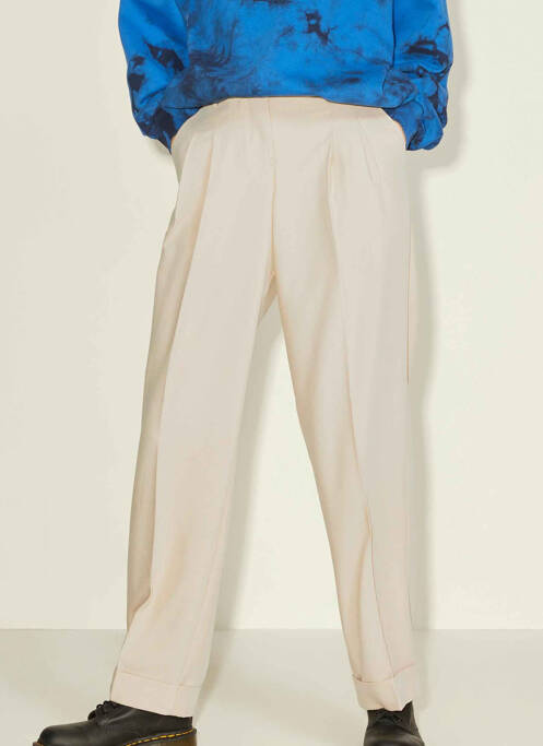 Pantalon evazat bej JJXX femeie