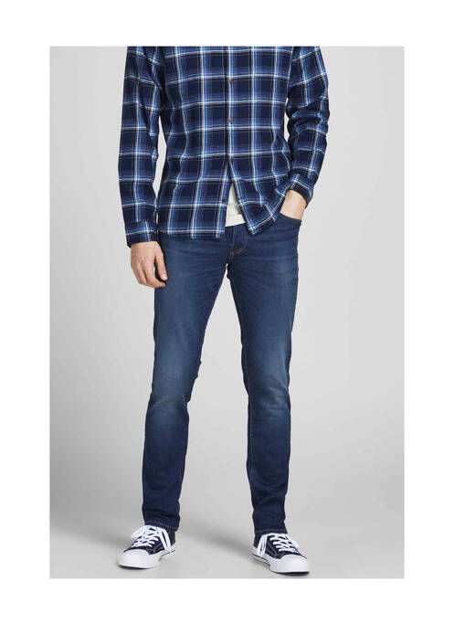 Blugi cu croială slim albastru JACK & JONES bărbat