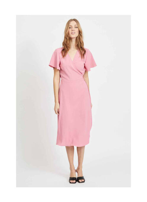 Rochie midi roz VILA femeie