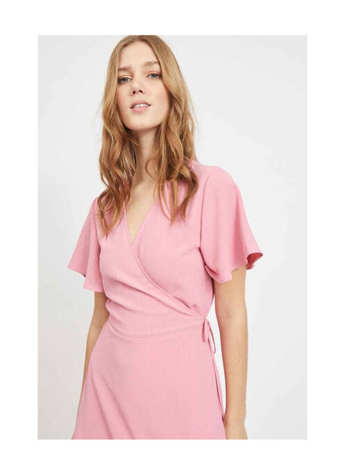 Rochie midi roz VILA femeie