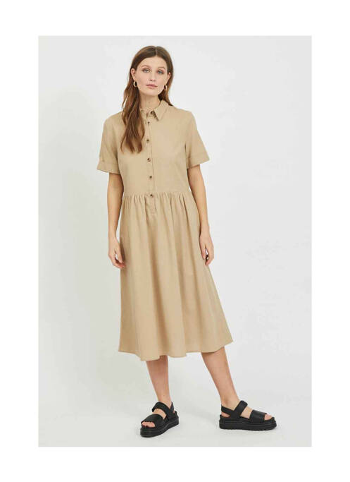 Rochie midi bej VILA femeie
